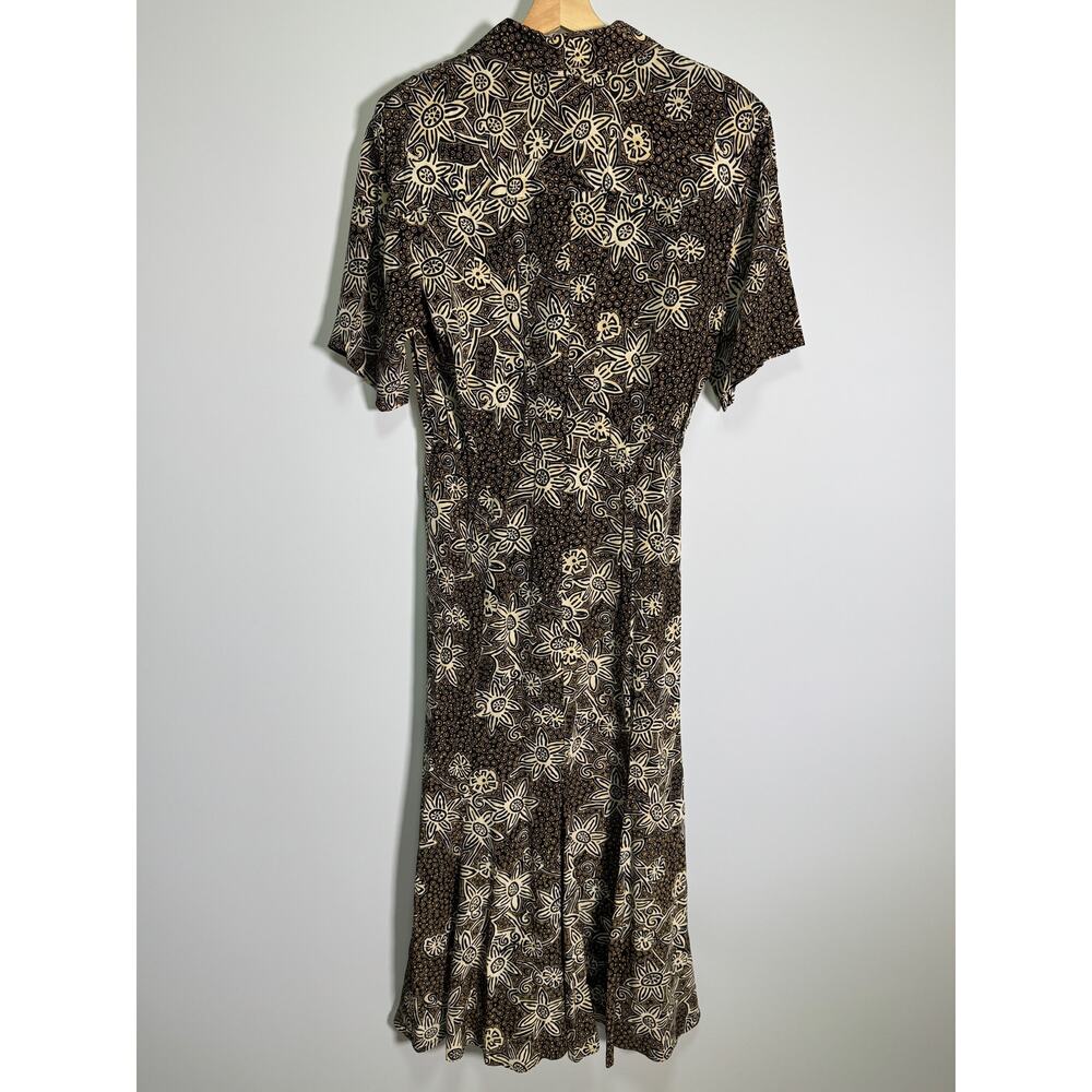 Vintage Neiman Marcus Gillian 100% Silk Midi Dress Size 8 - Picture 8 of 9